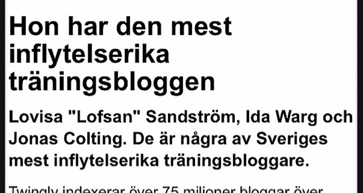 Idas blogg är en utav landets mest inflytelserika träningsbloggar. 
